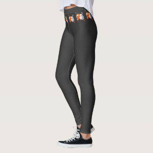 Schwarz und Orange - Cute Happy Halloween Leggings