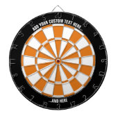 Schwarz und Orange Dartboard mit benutzerdefiniert Dartscheibe (vorne)