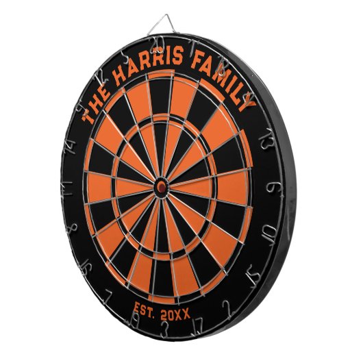 Schwarz und Orange-Dartboard mit Dartboard Dartscheibe (Vorderseite rechts)
