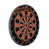 Schwarz und Orange-Dartboard mit Dartboard Dartscheibe (Vorderseite Links)
