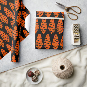 Schwarz und Orange Ghost Geschenkpapier