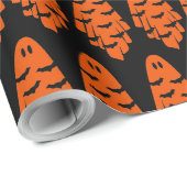Schwarz und Orange Ghost Geschenkpapier (Rolleneckpunkt)