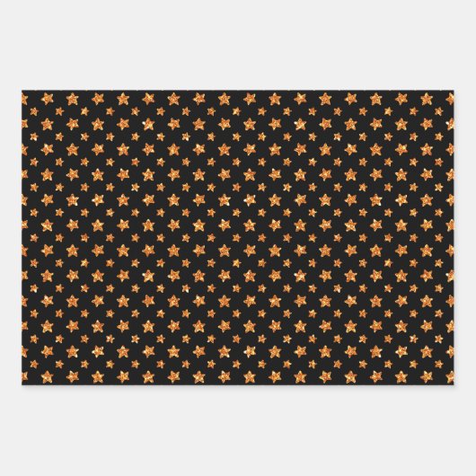 SCHWARZ- UND ORANGE-GLITZER SEHEN HALLOWEH AUS GESCHENKPAPIER SET (Vorderseite 3)