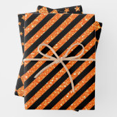SCHWARZ- UND ORANGE-GLITZER SEHEN HALLOWEH AUS GESCHENKPAPIER SET (Beispiel)
