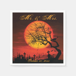 Schwarz und Orange Halloween Hochzeit Napkins Serviette