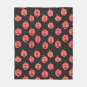 Schwarz und Orange Halloween Jack O'Lanterns Fleecedecke (Vorderseite)