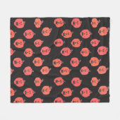 Schwarz und Orange Halloween Jack O'Lanterns Fleecedecke (Vorderseite (Horizontal))