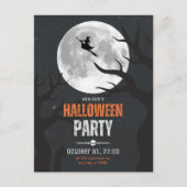 Schwarz und Orange Halloween Vollmond Postkarte (Vorderseite)