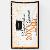 Schwarz und Orange Herzlichen Glückwunsch Graduate Banner (Vertikal)