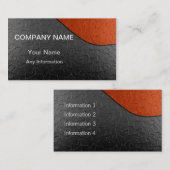 Schwarz und Orange Luxury Metallic 4 Visitenkarte (Vorne/Hinten)