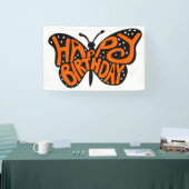 Schwarz und Orange Monarch Butterfly zum Geburtsta Banner (Messe)