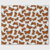 Schwarz und Orange Monarch Butterfly zum Geburtsta Geschenkpapier (Flach)