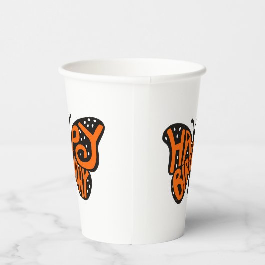 Schwarz und Orange Monarch Butterfly zum Geburtsta Pappbecher (Rechts)