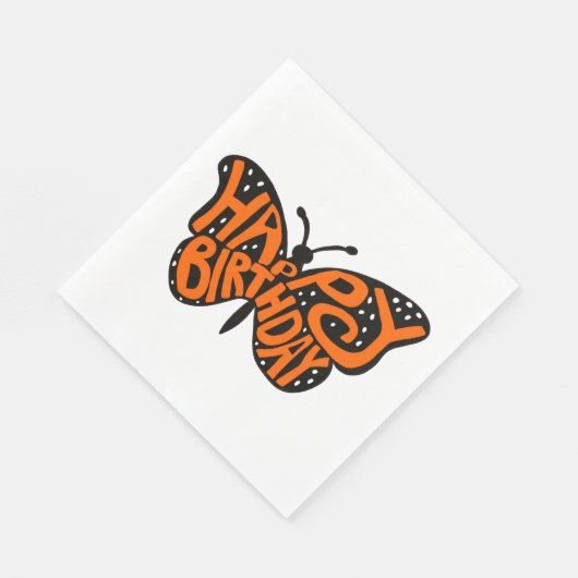 Schwarz und Orange Monarch Butterfly zum Geburtsta Serviette (Ecke)