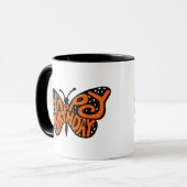 Schwarz und Orange Monarch Butterfly zum Geburtsta Tasse (Vorderseite Links)