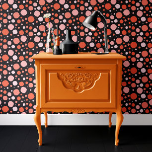 Schwarz und Orange Polka Dot Halloween Tapete