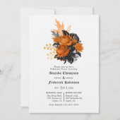 Schwarz und Orange Shabby Probe Abendessen Einladung (Vorderseite)