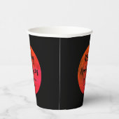 Schwarz und Orange Spooky Full Moon Happy Hallowee Pappbecher (Rechts)