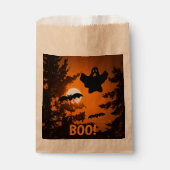 Schwarz und Orange Spooky Halloween Night Szene Geschenktütchen (Vorderseite)