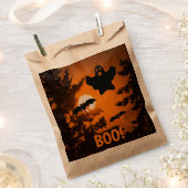 Schwarz und Orange Spooky Halloween Night Szene Geschenktütchen (Ausgeschnitten)