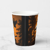 Schwarz und Orange Spooky Halloween Night Szene Pappbecher (Rechts)