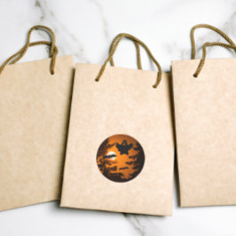 Schwarz und Orange Spooky Halloween Night Szene Runder Aufkleber