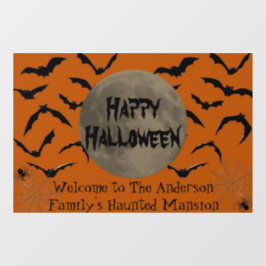 Schwarz und Orange Spooky Typografie Happy Hallowe Fensteraufkleber