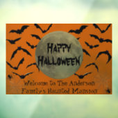 Schwarz und Orange Spooky Typografie Happy Hallowe Fensteraufkleber (Blatt 3)