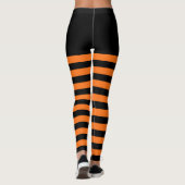 Schwarz und orange Streifen Leggings (Rückseite)
