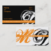 Schwarz und Orange !! Swoosh... Visitenkarten Visitenkarte (Vorne/Hinten)