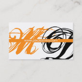 Schwarz und Orange !! Swoosh... Visitenkarten Visitenkarte (Rückseite)