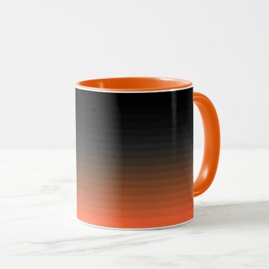Schwarz und Orange Tasse (VorderseiteRechts)