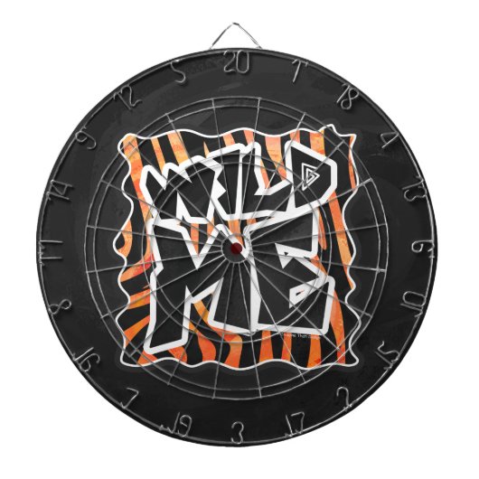 Schwarz und Orange Wild Me Zebra Dartscheibe (vorne)