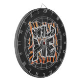 Schwarz und Orange Wild Me Zebra Dartscheibe (Vorderseite Links)