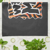 Schwarz und Orange Wild Me Zebra Geschirrtuch (Gefaltet)