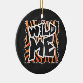 Schwarz und Orange Wild Me Zebra Keramikornament (Rechts)