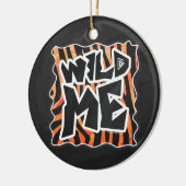 Schwarz und Orange Wild Me Zebra Keramikornament (Links)