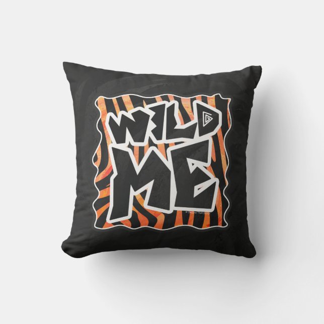 Schwarz und Orange Wild Me Zebra Kissen (Vorderseite)