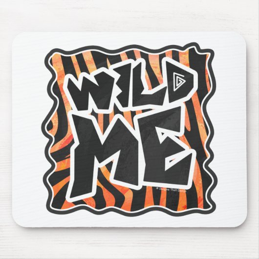 Schwarz und Orange Wild Me Zebra Mousepad (Vorne)