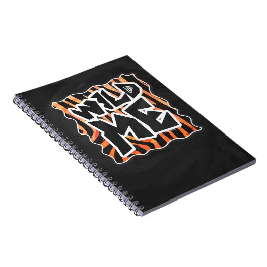 Schwarz und Orange Wild Me Zebra Notizblock (Rechte Seite)