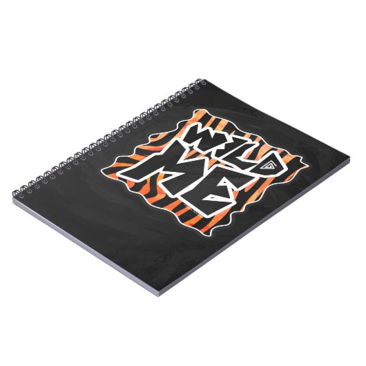 Schwarz und Orange Wild Me Zebra Notizblock (Linke Seite)