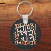 Schwarz und Orange Wild Me Zebra Schlüsselanhänger (Vorderseite)