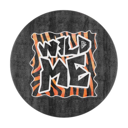 Schwarz und Orange Wild Me Zebra Schneidebrett (Vorderseite)