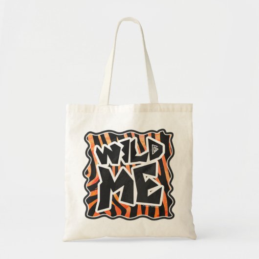 Schwarz und Orange Wild Me Zebra Tragetasche (Vorne)