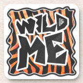 Schwarz und Orange Wild Me Zebra Untersetzer (Vorderseite)