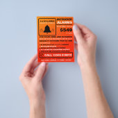 Schwarz- und Orangefarbene Alarmanzeige-Logos, Sic Flyer (Gruppe)