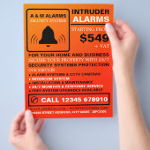 Schwarz- und Orangefarbene Alarmanzeige-Logos, Sic Flyer (Hand)