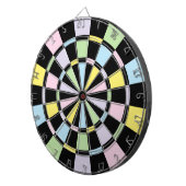 Schwarz und Pastellfarben Dartscheibe (Vorderseite rechts)