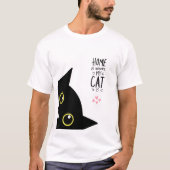 Schwarz und Pfirsich I Liebe My Cat Sweatshirt T-Shirt (Vorderseite)