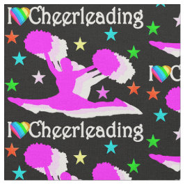 SCHWARZ UND PINK I LIEBE CHEERLEADFABRIK STOFF